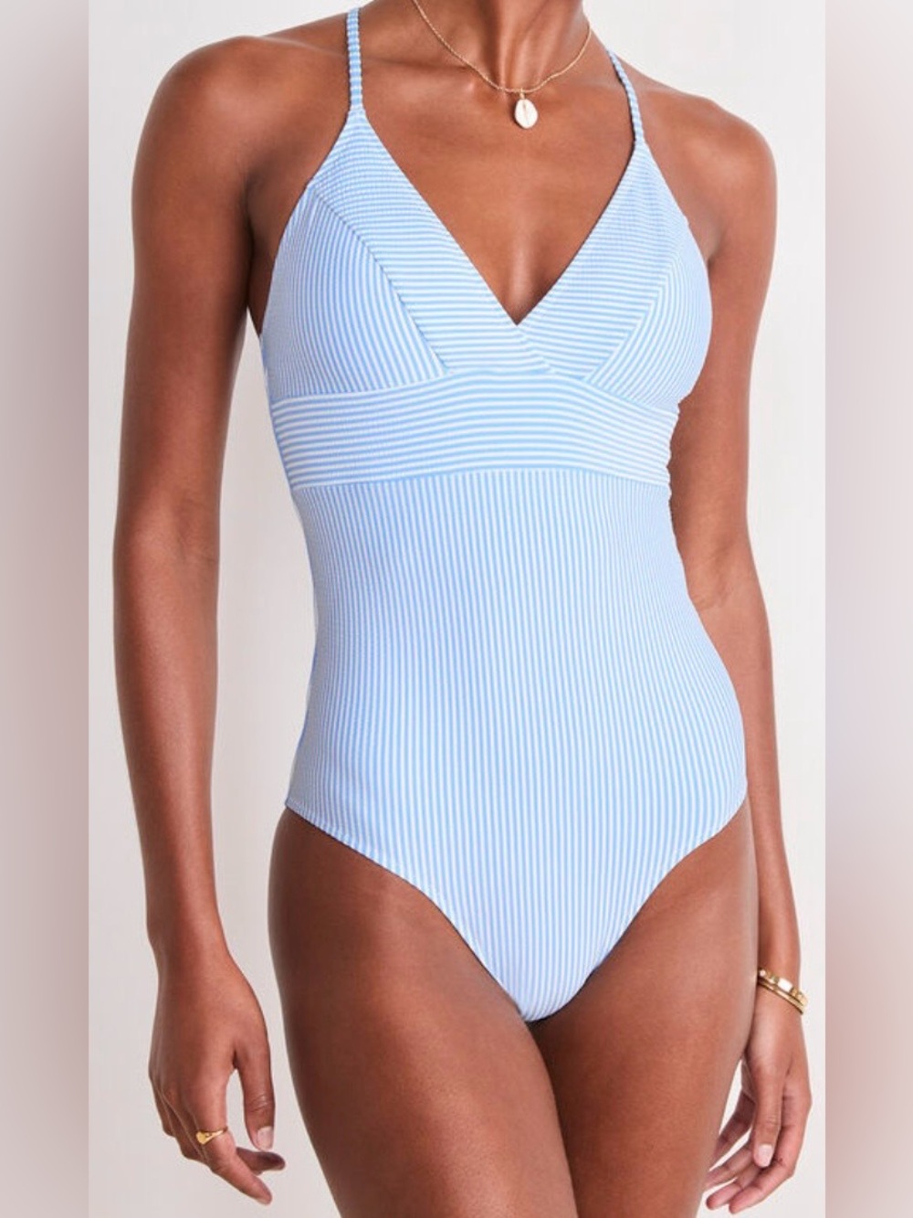 Vineyard Vines Sconset Seersucker One-Piece-Red/White/Blue